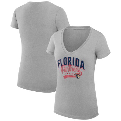 Футболка Florida Panthers G-III 4Her by Carl Banks Womens Filigree Logo V-Neck Fitted - Gray
