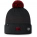 Шапка с помпоном Detroit Red Wings Fanatics 2024 NHL Draft Cuffed Knit - Black