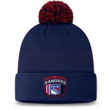 Шапка с помпоном New York Rangers Fanatics 2024 NHL Draft Cuffed Knit - Navy