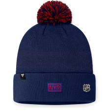 Шапка с помпоном New York Rangers Fanatics 2024 NHL Draft Cuffed Knit - Navy