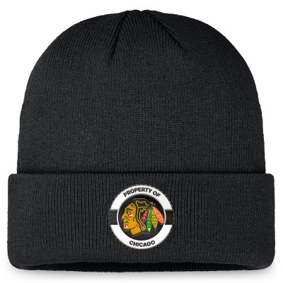 Шапка Chicago Blackhawks Fanatics Authentic Pro Training Camp Cuffed Knit - Black