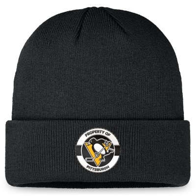 Шапка Pittsburgh Penguins Fanatics Authentic Pro Training Camp Cuffed Knit - Black