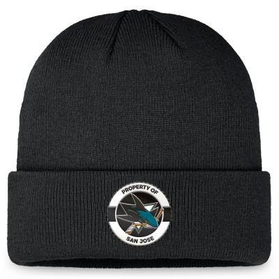 Шапка San Jose Sharks Fanatics Authentic Pro Training Camp Cuffed Knit- Black