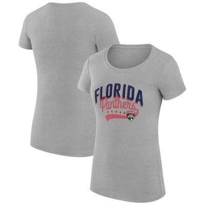 Футболка Florida Panthers G-III 4Her by Carl Banks Womens Filigree Logo Fitted - Gray