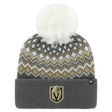Женская шапка с помпоном Vegas Golden Knights 47 Charcoal Elsa Cuffed