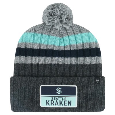 Шапка с помпоном Seattle Kraken 47 Stack Patch Cuffed Knit - Gray