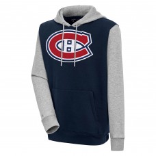 Толстовка Montreal Canadiens Antigua Victory Colorblock - Navy/Heather Gray