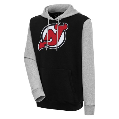 Толстовка New Jersey Devils Antigua Victory Colorblock - Black/Heather Gray