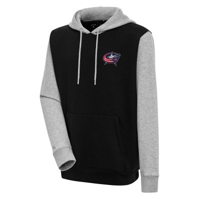 Толстовка Columbus Blue Jackets Antigua Victory Colorblock - Black/Heather Gray