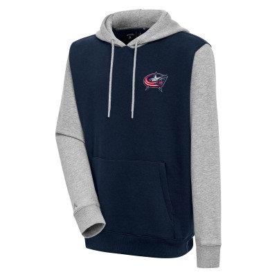 Толстовка Columbus Blue Jackets Antigua Victory Colorblock - Navy/Heather Gray