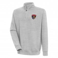 Florida Panthers Antigua Victory Quarter-Zip Pullover Top - Heather Gray