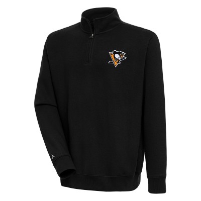 Кофта на короткой молнии Pittsburgh Penguins Antigua Black Victory