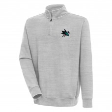 Кофта на короткой молнии San Jose Sharks Antigua Victory Top - Heather Gray