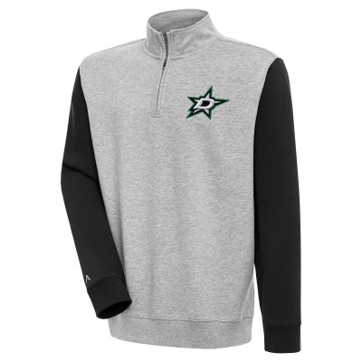 Кофта на короткой молнии Dallas Stars Antigua Victory Colorblock - Heather Gray/Black