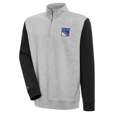 Кофта на молнии New York Rangers Antigua Victory Colorblock - Heather Gray/Black