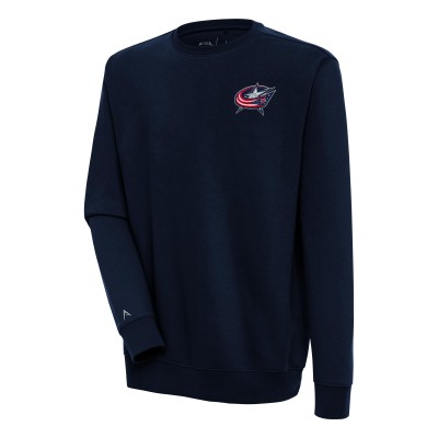 Columbus Blue Jackets Antigua Navy Victory Pullover Sweatshirt