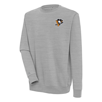 Свитшот Pittsburgh Penguins Antigua Heather Gray Victory Pullover