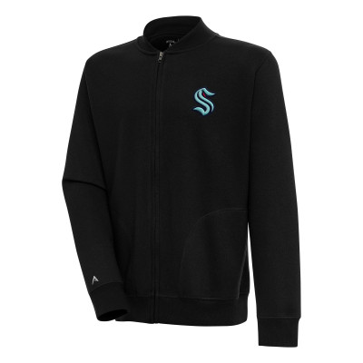Seattle Kraken Antigua Black Victory Full-Zip Jacket