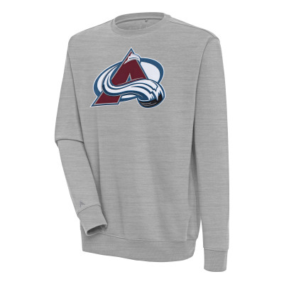 Colorado Avalanche Antigua Heather Gray Victory Pullover Sweatshirt