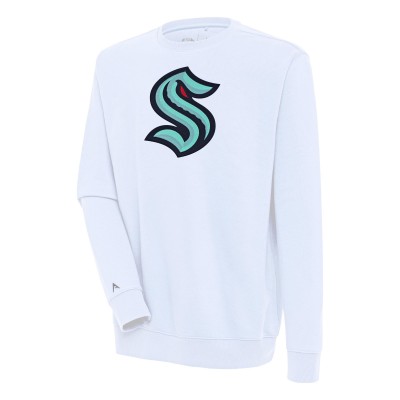 Seattle Kraken Antigua White Victory Pullover Sweatshirt
