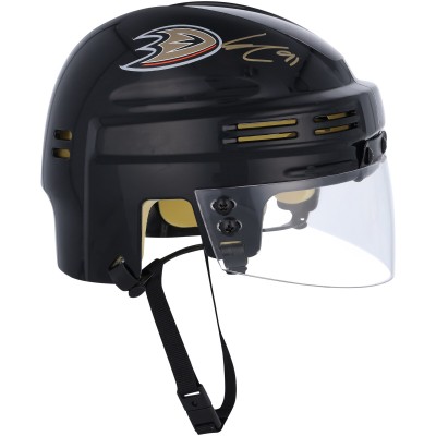 Шлем Leo Carlsson Anaheim Ducks Autographed Fanatics Authentic Black Mini