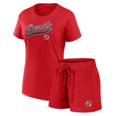 Женская футболка New Jersey Devils Fanatics Start to Finish & Shorts Combo Pack Женская футболка New Jersey Devils Fanatics Start to Finish & Shorts Combo Pack
