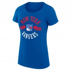 WoNew York Rangers G-III 4Her by Carl Banks Royal Super-Slim Fit Lightweight City Graphic Sport Crewneck T-Shirt WoNew York Rangers G-III 4Her by Carl Banks Royal Super-Slim Fit Lightweight City Graphic Sport Crewneck T-Shirt