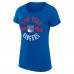 WoNew York Rangers G-III 4Her by Carl Banks Royal Super-Slim Fit Lightweight City Graphic Sport Crewneck T-Shirt