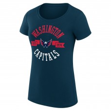 Футболка WoWashington Capitals G-III 4Her by Carl Banks Navy Super-Slim Fit Lightweight City Graphic Sport Crewneck