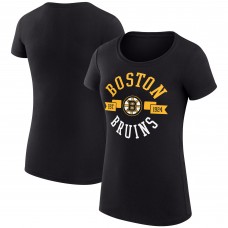 Футболка WoBoston Bruins G-III 4Her by Carl Banks Black Super-Slim Fit Lightweight City Graphic Sport Crewneck