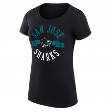 WoSan Jose Sharks G-III 4Her by Carl Banks Black Super-Slim Fit Lightweight City Graphic Sport Crewneck T-Shirt WoSan Jose Sharks G-III 4Her by Carl Banks Black Super-Slim Fit Lightweight City Graphic Sport Crewneck T-Shirt