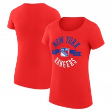WoNew York Rangers G-III 4Her by Carl Banks Red Super-Slim Fit Lightweight City Graphic Sport Crewneck T-Shirt WoNew York Rangers G-III 4Her by Carl Banks Red Super-Slim Fit Lightweight City Graphic Sport Crewneck T-Shirt