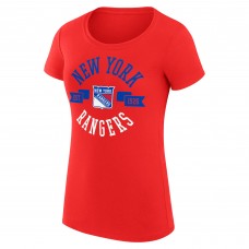 WoNew York Rangers G-III 4Her by Carl Banks Red Super-Slim Fit Lightweight City Graphic Sport Crewneck T-Shirt WoNew York Rangers G-III 4Her by Carl Banks Red Super-Slim Fit Lightweight City Graphic Sport Crewneck T-Shirt