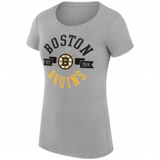 Футболка WoBoston Bruins G-III 4Her by Carl Banks Heather Gray Super-Slim Fit Lightweight City Graphic Sport Crewneck