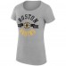 Футболка WoBoston Bruins G-III 4Her by Carl Banks Heather Gray Super-Slim Fit Lightweight City Graphic Sport Crewneck
