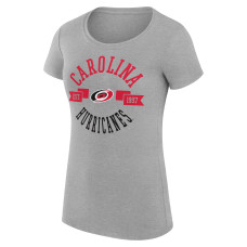 Женская Футболка Carolina Hurricanes G-III 4Her by Carl Banks Heather Gray Super-Slim Fit Lightweight City Graphic Sport Crewneck
