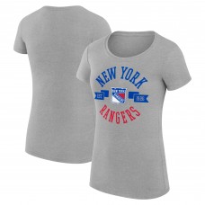 WoNew York Rangers G-III 4Her by Carl Banks Heather Gray Super-Slim Fit Lightweight City Graphic Sport Crewneck T-Shirt WoNew York Rangers G-III 4Her by Carl Banks Heather Gray Super-Slim Fit Lightweight City Graphic Sport Crewneck T-Shirt