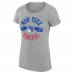 WoNew York Rangers G-III 4Her by Carl Banks Heather Gray Super-Slim Fit Lightweight City Graphic Sport Crewneck T-Shirt