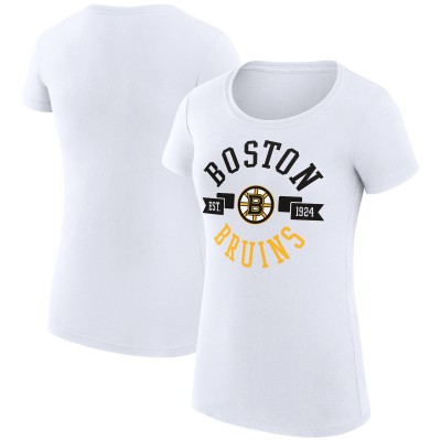 Футболка WoBoston Bruins G-III 4Her by Carl Banks White Super-Slim Fit Lightweight City Graphic Sport Crewneck