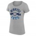 Футболка WoWinnipeg Jets G-III 4Her by Carl Banks Heather Gray Super-Slim Fit Lightweight City Graphic Sport Crewneck