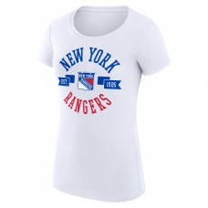 WoNew York Rangers G-III 4Her by Carl Banks White Super-Slim Fit Lightweight City Graphic Sport Crewneck T-Shirt WoNew York Rangers G-III 4Her by Carl Banks White Super-Slim Fit Lightweight City Graphic Sport Crewneck T-Shirt