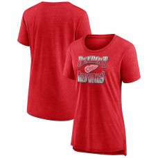 Женская Detroit Red Wings Red Crash the Net Tri-Blend T-Shirt