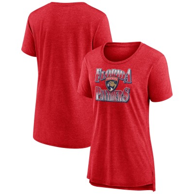 Футболка Florida Panthers Womens Crash the Net Tri-Blend - Red