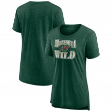 Женская Minnesota Wild Green Crash the Net Tri-Blend T-Shirt