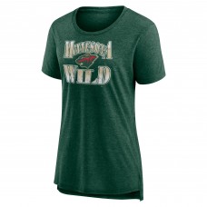 Женская Minnesota Wild Green Crash the Net Tri-Blend T-Shirt