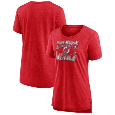 Футболка WoNew Jersey Devils Red Crash the Net Tri-Blend
