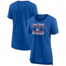 WoNew York Rangers Royal Crash the Net Tri-Blend T-Shirt WoNew York Rangers Royal Crash the Net Tri-Blend T-Shirt