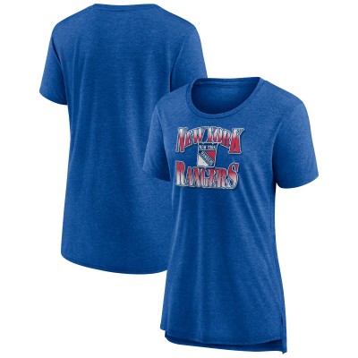 WoNew York Rangers Royal Crash the Net Tri-Blend T-Shirt