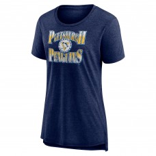 Футболка WoPittsburgh Penguins Navy Crash the Net Tri-Blend