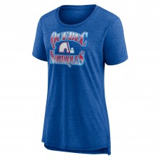 Футболка Женская Quebec Nordiques Blue Crash the Net Tri-Blend